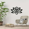 thumbnail image 6 of Lotus Metal Wall Art Decor Black Wall Hanging Decor Iron Wall Art Silhouette Sculpture Decoration Sign Hollow Out Minimalist Ornament for Garden Home Balcony Indoor Outdoor 12 x 8Inch, 6 of 9