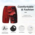 thumbnail image 3 of KLL Abstract Red Textured Canvas for Mens Swim Trunks Quick Dry Swim Shorts with Built-in Compression Liner Funny Swimwear Bathing Suits-Large, 3 of 6
