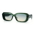 thumbnail image 4 of Womens Beveled Thick Plastic Narrow Rectangle Mod Fashion Sunglasses Green - Grey Beige, 4 of 8
