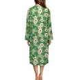 thumbnail image 2 of Yuyamidu Daisy Women's Bathrobe Zipper Front Bath Robes Green Leaf Long Sleeve Robe Size M St. Patrick's Day Night Gowns for Women Mid-Length Dressing Gown with Pockets, 2 of 7