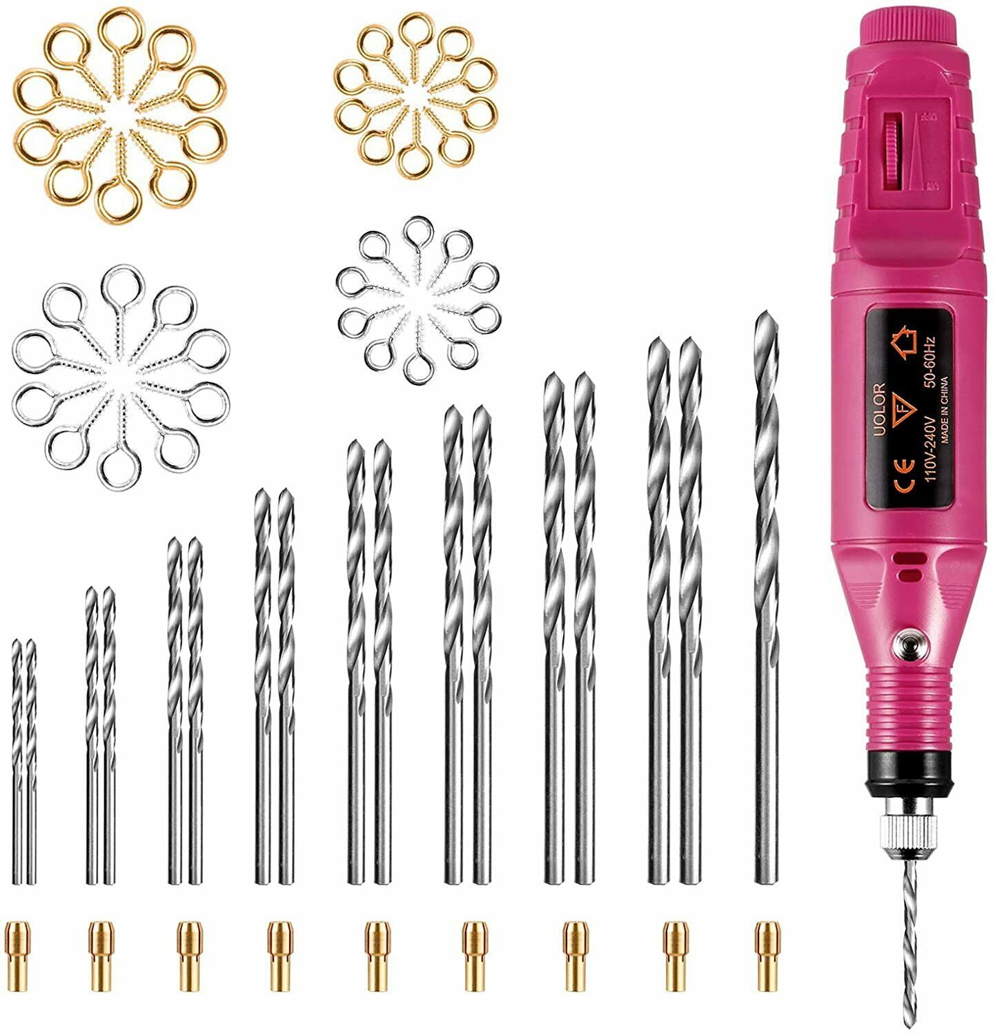 Bonsicoky 37 Pieces Pin Vise Hand Drill Set for Jewelry Making Include Mini  Micro Drill Bits