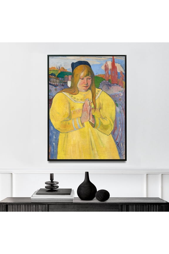 Young Christian Girl - 1894 | Paul Gauguin | Premium Fine Art Print | 19th Century French | Symbolism, Post-Impressionism | Portrait | Architecture