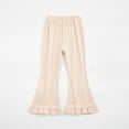 thumbnail image 2 of Maean 3-8T Girls Pant Flared Leg Elastic Waist Ruffle Hem Bell Bottom Lounge Pants Toddler Cute Leggings Trousers, 2 of 7
