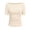 Beige, variant on Womens Basic Solid Color Tees Summer Short Sleeve Shirts Slim Fit Tight T Shirt Going Out Tops Wine L(L)