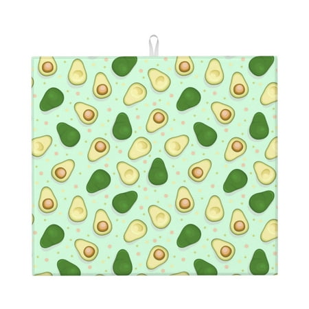 

Vsdgher Avocado Print Dish Drying Mat Kitchen Counter Mat Dish Drying Pad for Dishes Utensils Pots and Pans 16 x 18