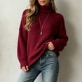 thumbnail image 4 of XUNKUSGA Womens Turtleneck Sweater Classic Solid Color Chunky Knit Pullover Sweaters Loose Casual Long Sleeve Fall Winter Tops Soft Warm Cozy Sweaters for Women Daily Wear,Size S, 4 of 7