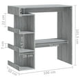 thumbnail image 4 of vidaXL Bar Table with Storage Rack Grey Sonoma 100x50x101.5 cm, 4 of 4