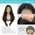 thumbnail image 2 of GLAM21USA HD LACE Front Wig 13X6 Deep Transparent Lace Frontal Wigs 28 Inch Human Hair Blend Pre Plucked Swiss Lace Long Heat Friendly Synthetic Wig - Tastee (1-JETBLACK), 2 of 7