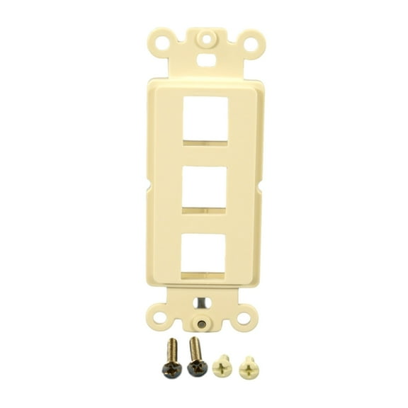 Cooper Wiring Devices 5523-5EA 3-Port Decorator Insert Adapter for Modular Keystone Data Jack, Almond