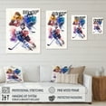 thumbnail image 4 of Designart Three Hockey Players During Game I Canvas Wall Art, 4 of 5