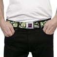 thumbnail image 3 of Nickelodeon Belt, Seatbelt Buckle Belt, Invader Zim Gir Doom Flip Poses Stripe Black Green, 30 to 44 Inches, 3 of 9