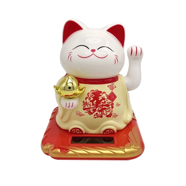 Decoración de animales que agita Energía solar Decoración de bienvenida que agita Adorno de muñeca de plástico para la oficina en casa, Amarillo Eigraketly HA002819-01B