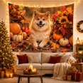 thumbnail image 3 of Smiling Akita With Pumpkins and Maple Leaves, Cozy Farmhouse Style for Dog Lovers, Harvest Wall Art, Housewarming Gift, Tapestry Wall Hanging for Bedroom and Kitchen, 3 of 7