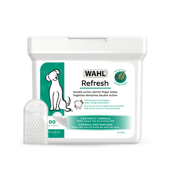 Lingettes Dentaires Doigtier pour Chiens et Chats – Nettoyage des Dents avec Huile de Menthe et Enzymes, Haleine Fraîche, Contrôle Plaque et Tartre, Soin Quotidien - Model 58559
