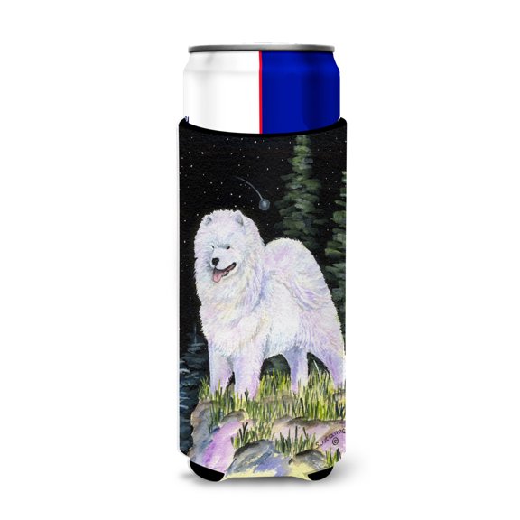 Carolines Treasures SS8498MUK Starry Night Samoyed Ultra Hugger for slim cans Slim Can multicolor