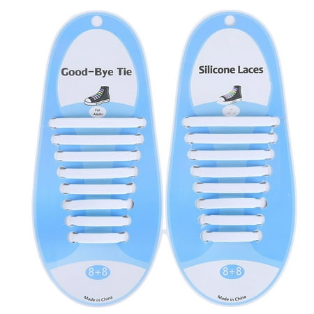 

16Pcs Adult Kid Lazy No Tie Silicone Shoelaces Waterproof Elastic Wash-Free Rain