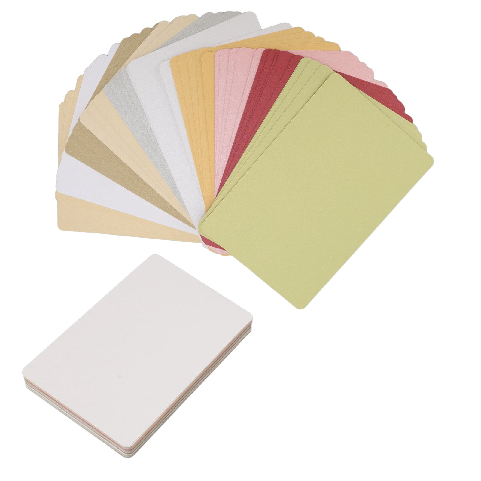 Domqga Round Corner Pearlescent Cardboard,100Pcs Pearlescent Card Stock