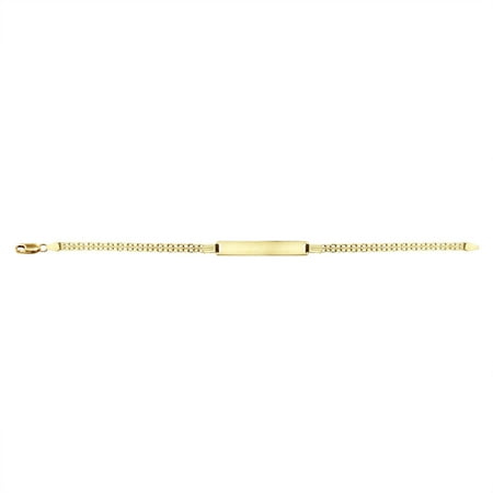 14k Yellow Gold Italy Double Chain ID Bracelet