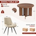 thumbnail image 2 of Hawsaiy 5 Piece 39.4" Round Dining Table Set for 4, Small Space Kitchen Table with 4 Upholstered Chairs, Farmhouse Dining Set with Metal Legs(Walnut+Beige), 2 of 9