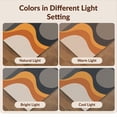 thumbnail image 7 of Design&I 9'x12' Washable Area Rug Orange Gray Geometric Curves and Waves Design Elegant Abstract Art with Contrasting Tones for Master Suite, Under Bed, Sleek Flatweave Pet Friendly, 7 of 7