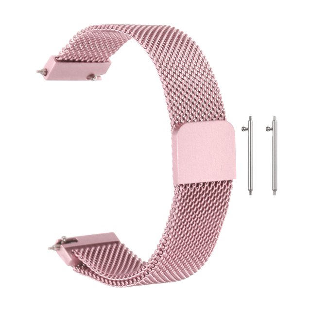 Uxcell Bracelet de Montre en Maille d'Acier Inoxydable 16mm Libération Rapide Bracelet de Montre Réglable avec Boucle Magnétique pour Hommes Femmes, Rose
