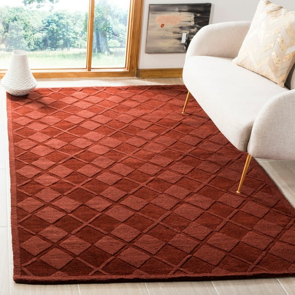 SAFAVIEH Martha Stewart Argyle Geometric Checkered Wool Runner Rug, Ohio Buckeye, 2'3"x8'