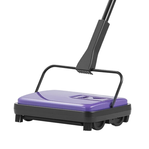 Carpet Sweeper Manual, Floor Sweeper with 300 ml Dustbin Capacity Easy to Empty, 6.7 inch Cleaning Width for Home Office Carpets Pet Hair Dust, Purple