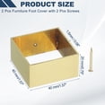 thumbnail image 2 of Uxcell 2 Pcs Cubierta de Pie de Mueble de Latón, 1.46 x 1.57 x 0.79 Pulgadas, Cubiertas de Patas de Muebles Cuadradas Doradas para Proteger el Suelo de Sillas, Mesas, Sofás, Camas, 2 of 6