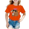 thumbnail image 4 of OOOUM Girls Fun Cartoon Animal Print Tee Relaxed Basic T Shirt Sweet Cool Summer Daily Top,3-4 Years, 4 of 4