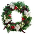 thumbnail image 4 of Leojiow 40 Inch Wreath Greenery For Front Door Indoor Outdoor Window Mantel Holiday 40X40Cm Green, 4 of 7