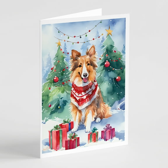 Sheltie Christmas Greeting Cards Pack of 8 7 in x 5 in