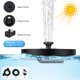 thumbnail image 5 of Bomba de fuente de agua de energía solar de fuentes de 3W con luz LED de color, 7 boquillas y 4 fijadores para piscina al aire libre de estanque de jardín, 5 of 5