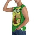 thumbnail image 3 of Balery Avocado with Glasses Men's Sleeveless Muscle Shirts Workout Tank Top, Moisture Wicking, Odor Protection-Large, 3 of 8
