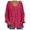 Watermelon Red, variant on ManxiVoo Women's Chunky Cable Knit Hooded Pullover with V Neck and Long Sleeve Oversized Loose Fit for Cozy Winter Days L Size Beige
