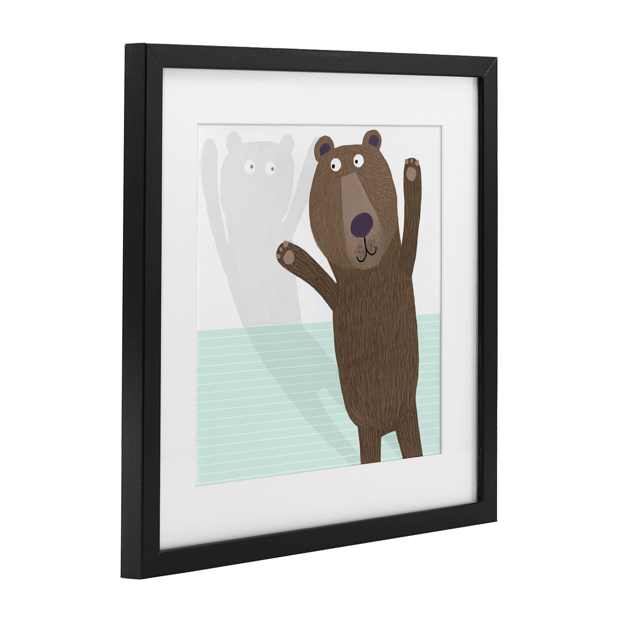 Stupell Industries Whimsical Bear Shadow Black Framed Print Under Glass, design by Carla Daly