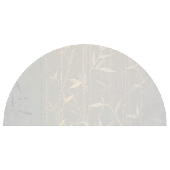 Precut White Bamboo Arched Window Film Shade, Self Adhesive Static Cling, 43 inches Diameter