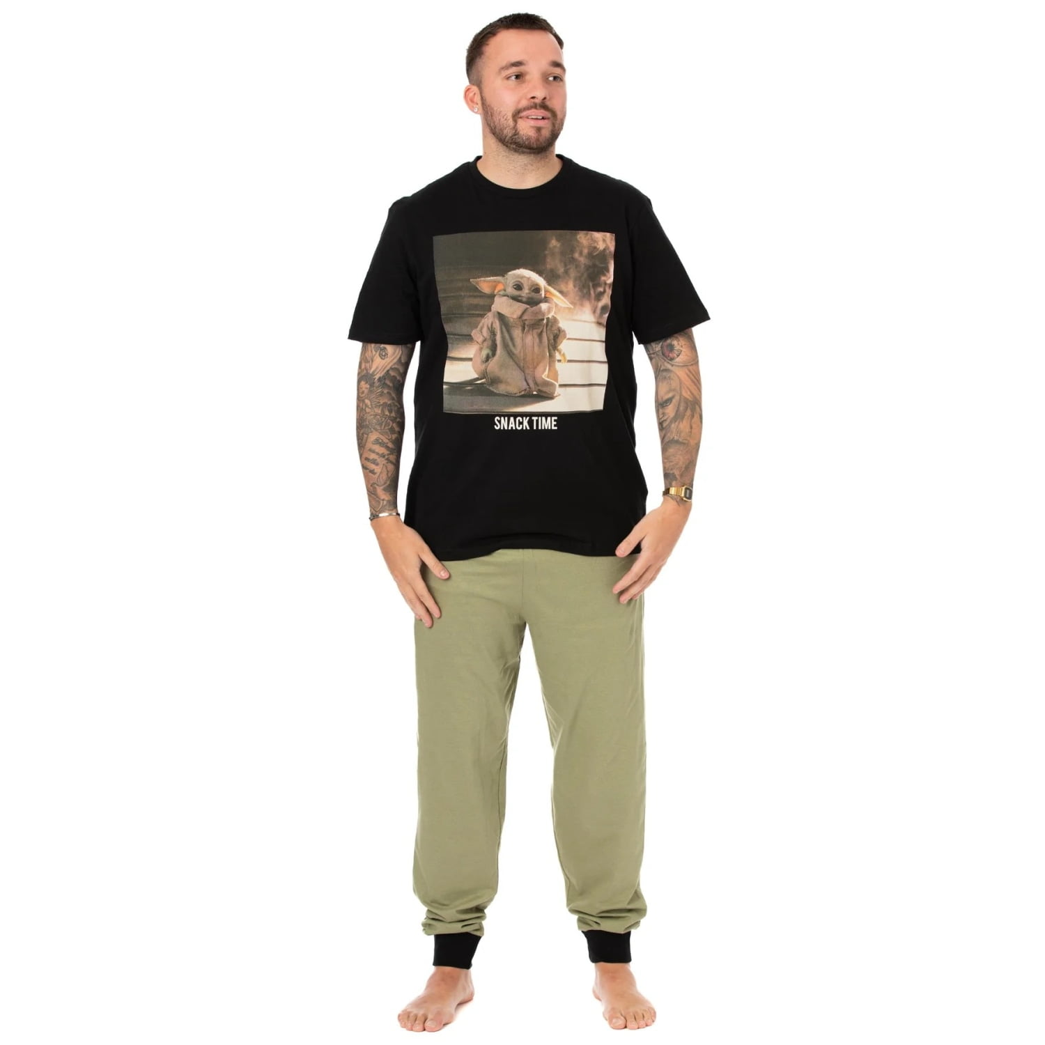 Star Wars The Mandalorian Mens Snack Time Long Pyjama Set Walmart