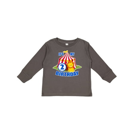 

Inktastic Its My Birthday Circus Tent with Lion 2 Years Old Gift Toddler Boy or Toddler Girl Long Sleeve T-Shirt