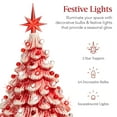 thumbnail image 4 of Best Choice Products 15in Ceramic Christmas Tree, Pre-lit Hand-Painted Holiday Decor w/ 64 Lights - Peppermint w/ Red & White Bulbs, 4 of 8