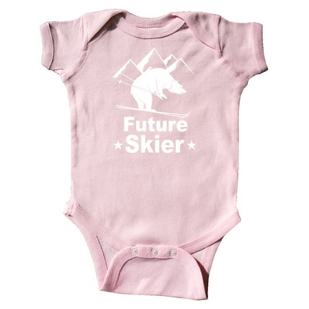 

Inktastic Future Skier Funny Skiing Bear Gift Baby Boy or Baby Girl Bodysuit