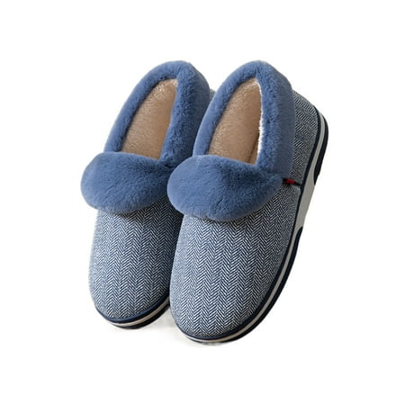 

Ritualay Mens Breathable House Slippers Lightweight Flat Warm Slipper Bedroom Indoor Slip On Fuzzy Maokou Cotton Shoes-Tibetan Qing 11-11.5