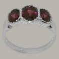 thumbnail image 3 of LBG British Made 925 Sterling Silver Natural Garnet Womens Anniversary Ring - 33 size options - Size 7.75, 3 of 7