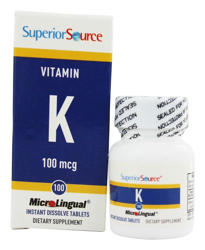 Superior Source Vitamin K Instant Dissolve 100 mcg. 100 Tablets