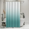thumbnail image 3 of Darkcyan Ombre Shower Curtains LightSeaGreen Gradient Polyester Fabric Waterproof Bath Curtain Minimalism Creative Unique Bathroom Stall Decor Accessories Set with Hooks, 36W x 72H Inch, 3 of 6