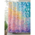 thumbnail image 2 of Green Yellow Pink Shower Curtain, Texture Sense Turquoise Oil Painting Abstract Waterproof Shower Curtain Set with 12 Hooks Lightweight Washable Fabric Shower Curtains for Bathroom 72x72 Inches, 2 of 6