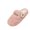 03#Pink, variant on Women's Soft Curly Plush Warm Lined Mule Slippers Cute Handmade Floral Ornament Adjustable Top Band Cushioned Anti Skid Winter Bedroom Footwear For Women