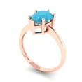 thumbnail image 2 of Clara Pucci 14K Rose Gold 2ct Turquoise Solitaire Ring for Women, 2 of 7