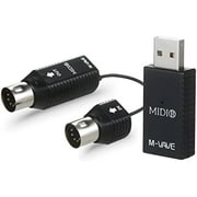 Wireless MIDI Adapter MIDI Interface Midi Cable MS1 Mini Wireless Transmission System MIDI System MIDI Wireless Adapter Plug and Play Support for Devices$$Music
