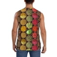 thumbnail image 4 of Lsque Spices And Herbs Print Men's Cotton Blend Sleeveless Muscle Shirts (S-3XL)- Moisture Wicking, Odor Protection, UPF 30+,Small, 4 of 8