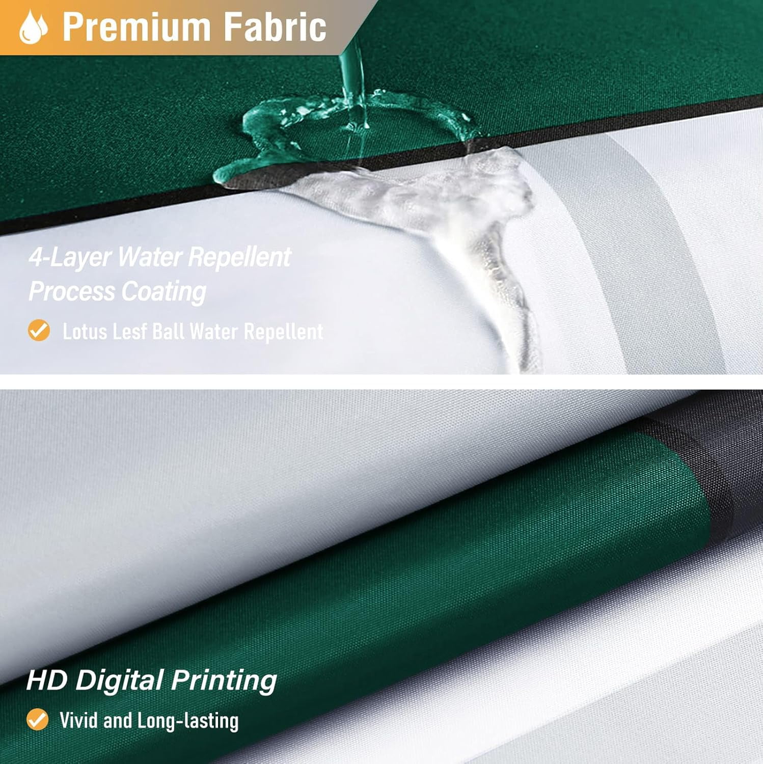 Emerald Green Shower Curtain, Geometric Fabric Shower Curtain Set with Plastic Hooks, Machine Washable, Water Repellent, Modern Decorative Neutral Cloth Shower Curtains for Bathroom - 72x72